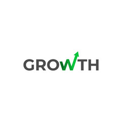 GROWTH LOGO TYPOGRAPHY CONCEPT, FINANCIAL OR BUSINESS GROWTH LOGO VECTOR ILLUSTRATION