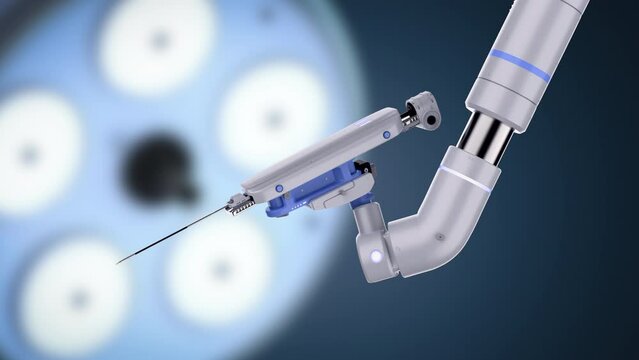 Surgery room with robotic surgery 4k footage