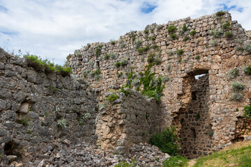 Fototapeta na wymiar Prozor Croatia. 06-12-2023. Remains of Prozor fortress near Vrlika in Croatia.