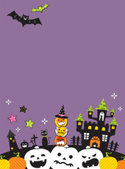 カボチャとお城のハロウィンフレーム