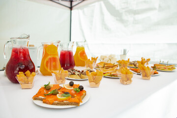 various snacks on the table
