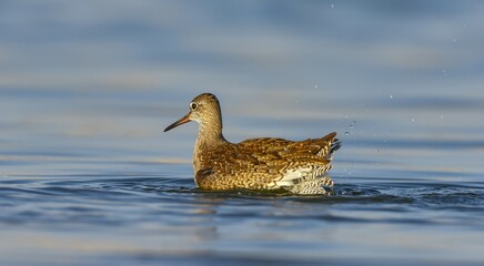 Common Redshank (Tringa totanus) is a migratory bird. It feeds on maggots and mollusks in wetlands in Asia, Europe, America and Africa.