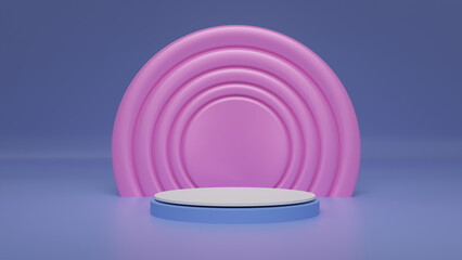 3D illustration of abstract design with circular designs - 3D stage or podium