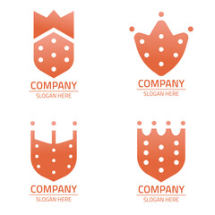 strawberry shield logo design, with gradient color