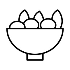 illustration of a bowl with fruits