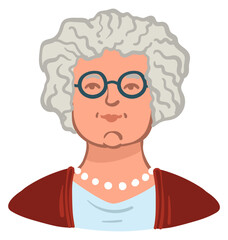 Grandmother wearing glasses elderly woman portrait