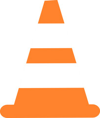 A worksite cone to indicate a hazard, in a PNG file format