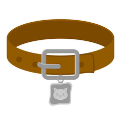 Necklace For Pet Cat Head Logo Medal Silver Basic Shape
