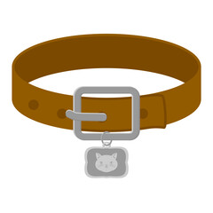 Necklace For Pet Cat Head Logo Medal Silver Basic Shape
