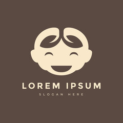 cute baby face beauty chilhood adorable logo design vector graphic