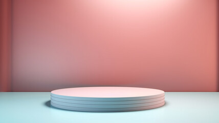 3d Pastel podium for your product. Generative AI.