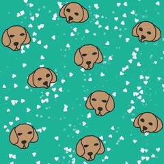 seamless pattern with animals dog