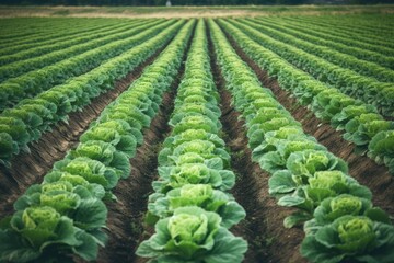 Cabbage lettuce farm. Generate Ai