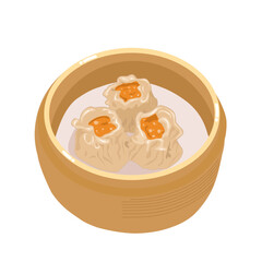 Vector illustration of dim sum or siomay on a white background 