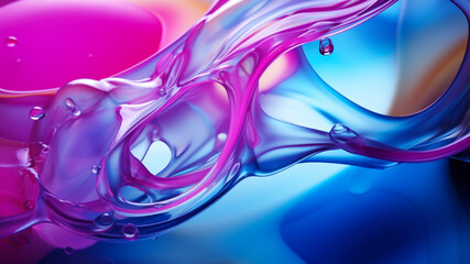 Blue Yellow Pink Wavy Splash Colorful Liquid Background