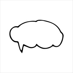 Thought cloud vector element on white background.