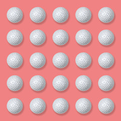 group of golf balls on pink background - 629133606