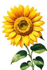 Fototapeta na wymiar yellow sunflower isolated on white