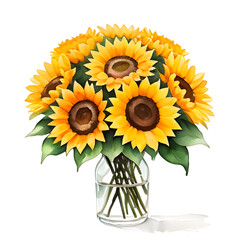 Obraz premium sunflowers in a glass vase png