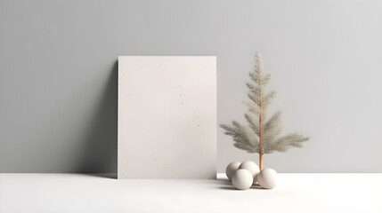 White Photos frame with Christmas tree decoration