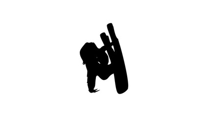sloth with cub silhouette