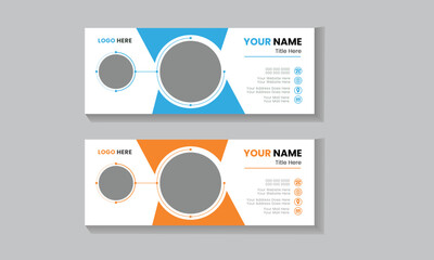 Corporate business Colorful  professional modern email signature,  web banner and social media cover Vector Design, and  creative Minimal Layout. 
