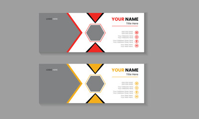Corporate business Colorful  professional modern email signature,  and creative Minimal Layout. web banner and social media cover Vector Design, 