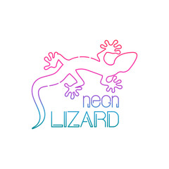 Neon Lizard logo illustration, Salamander, Lizard, Gecko vector.