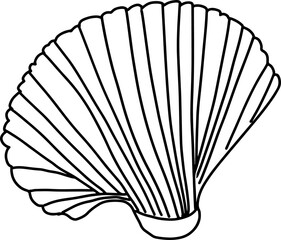 Seashell doodle line art. Doodle coloring page