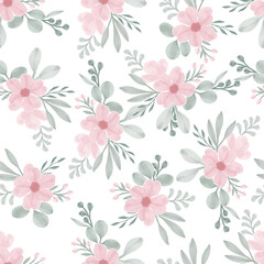 Fototapeta premium cute pink floral seamless pattern