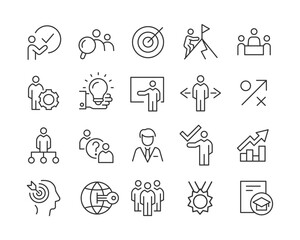 Business Consulting - Line Icons - Editable Stroke