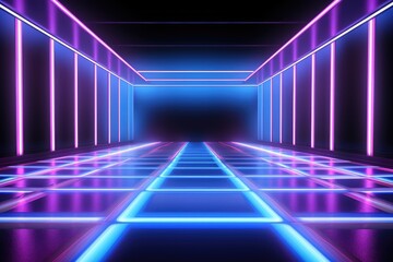 Fototapeta premium Cyberpunk Neon Blue and Purple Background