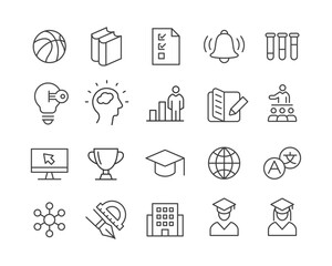 Learning - Line Icons - Editable Stroke