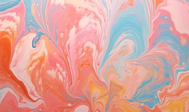 Texture of flow pastel liquid paints. Spreading paint out wallpaper. For banner, postcard, book illustration. Created with generative AI tools
