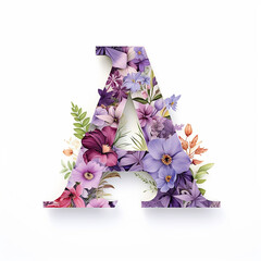 letter A paper cut style with Generic logo floral design