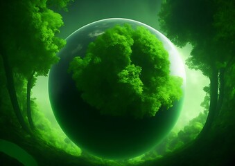 Green nature planet, generative ai