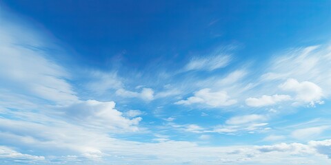 Summer sky. Blue and white cloudscape. Nature beauty. Abstract sky with clouds. Sunlight beautiful view - Powered by Adobe