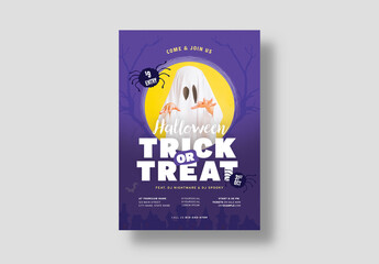 Halloween Trick or Treat Party Flyer Layout
