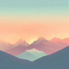 Fototapeta na wymiar mountains in the sunset