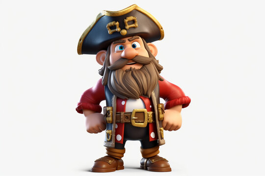 cute and funny 3d pirate character