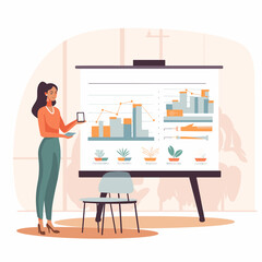 business woman presentation project presentation in the office