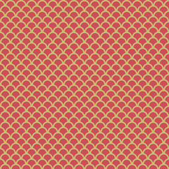 Seamless Chinese New Year Pattern. Vector Illustration. Red gold background.