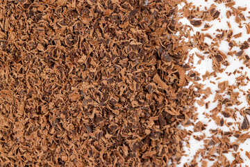 A large number of chocolate chips on the surface