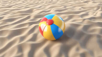 Fototapeta na wymiar Beach ball on the sand