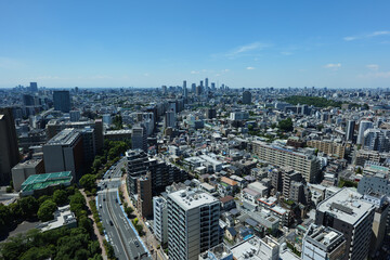 Fototapeta na wymiar 東京　文京シビックセンター展望台からの眺め　新宿方面