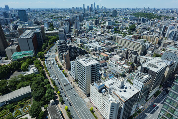 東京　文京シビックセンター展望台からの眺め　新宿方面