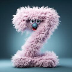 crazy mad funny cute tiny Monster In the form of the capital letter Z, generative AI illustration
