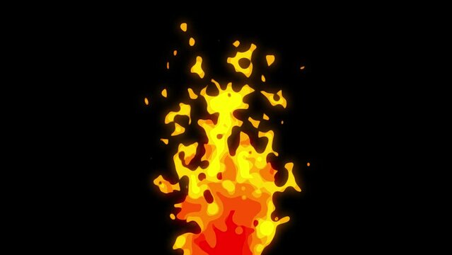 2d fire and flames with transparent background