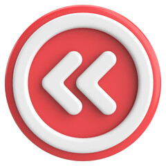 Previous button. Back button. 3D illustration.