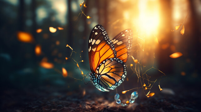 A visual metaphor of a butterfly emerging from a cocoon, representing transformation and freedom 